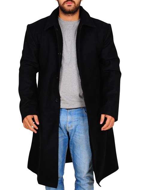 Black Wool Trench Coat For Men Men Jackets Mauvetree Mens Coats