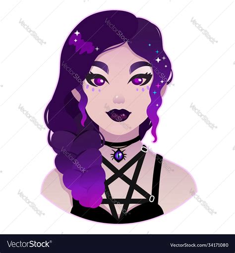 Portrait A Cute Gothic Girl Royalty Free Vector Image