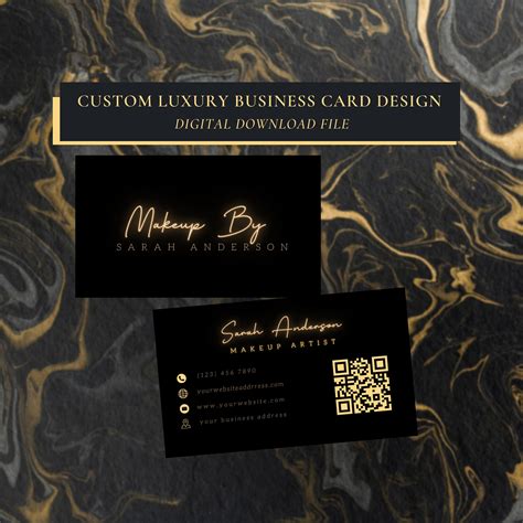 Custom Luxury Business Cards Design Gold Black Minimal Etsy Uk