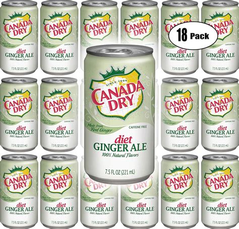 Canada Dry Diet Ginger Ale 75oz Mini Can Pack Of 18