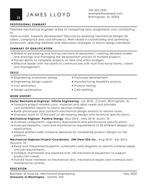 Top Mechanical Engineering Cv Examples And Tips For 2024