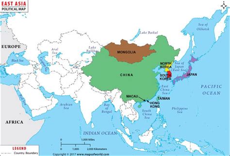 East Asia Map Map Of East Asian Countries