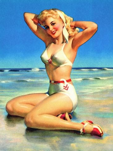 Yours for the Basking Bikini Pin Up 1940s Juliste tekijänä Art Frahm