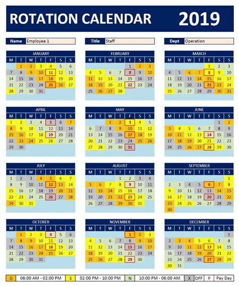12 Hour Rotating Shift Schedule Calendar Example Calendar Printable