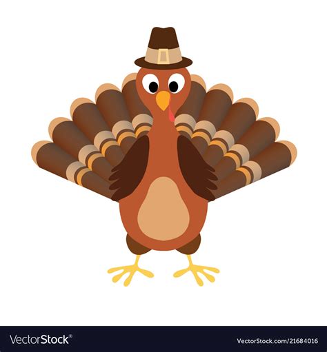 Turkey Happy Thanksgiving Cartoon Royalty Free Vector Image