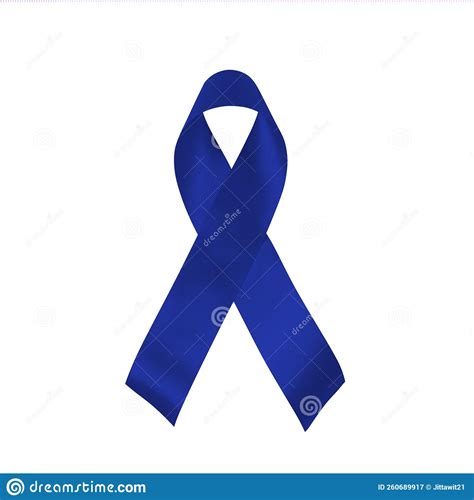 Colorectal Cancer Awareness Month Dark Blue Ribbon With Text On