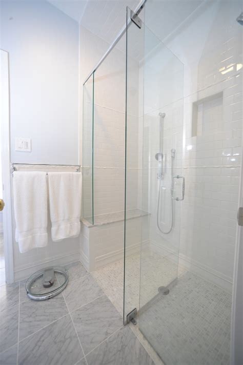 The time it takes to enter a shower with a modest or zero threshold is much less than the time it takes to navigate over. atlanta bathroom showers ideas traditional with zero ...
