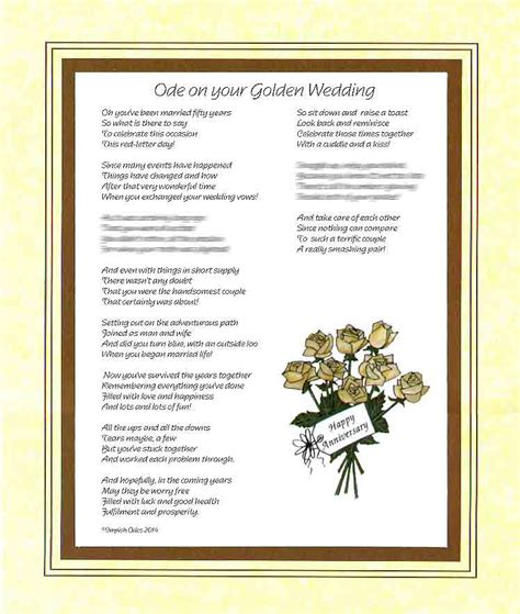 Ode On Your Golden Wedding Anniversary