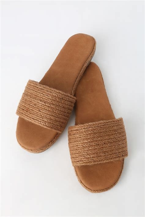 Cute Tan Sandals Slide Sandals Espadrille Sandals Lulus