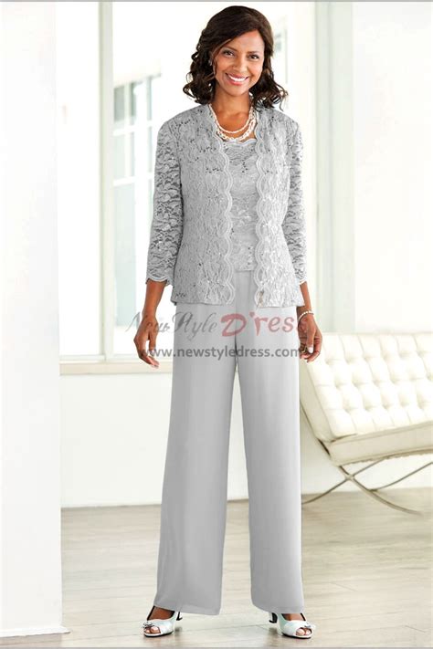 3PC Pink lace Trousers set Mother of the bride pant suits ...