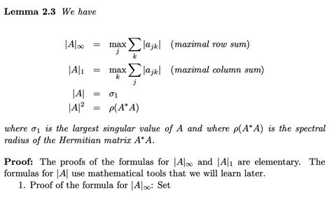 Solved 2 Prove Formula For L1 Norm Of A Matrix Given In