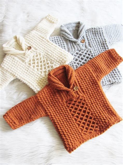 Textured Crochet Baby Boy Sweater Crochet Dreamz