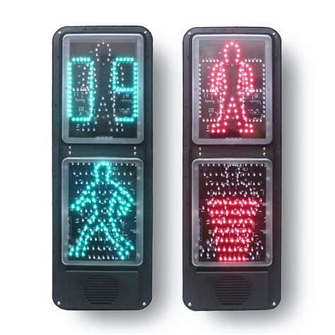 Roadway Safety Led Pedestrian Traffic Signal Light With 2 Digital