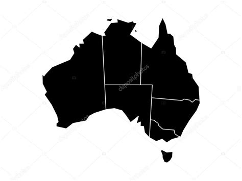 Black Map Of Australia Stock Vector By ©pyty 124085294