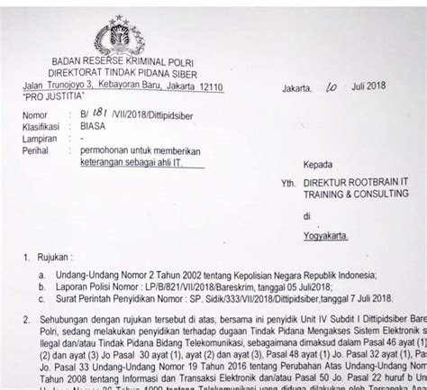 Terkait dugaan pencemaran nama baik dan perbuatan tidak menyenangkan. Contoh Surat Laporan Pencemaran Nama Baik Ke Polisi ...