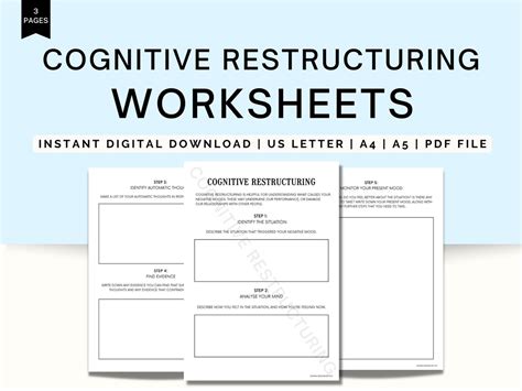 Cognitive Restructuring Worksheets Cbt Worksheets Cognitive