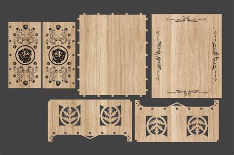 Decorative T Box Laser Cutting Template Free Vector Cdr Download