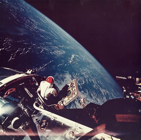 Dave Scott Looks Down On Earth During Apollo 9 Mission 1969 Vintage
