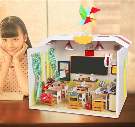 Miniatures Wish Miniature School Diy Dollhouse Miniature Classroom