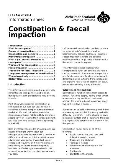 Constipation And Faecal Impaction