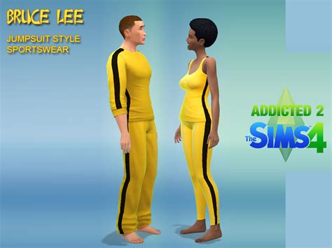 The Sims Resource Bruce Lee Jumpsuit Style Sportswear