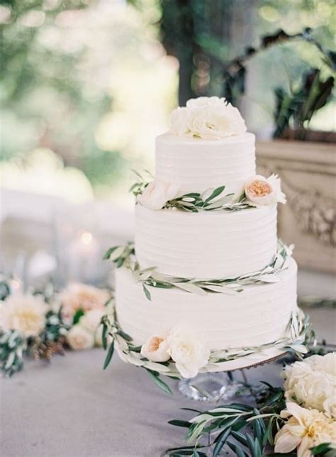 Simple Organic Green Wedding Cakes