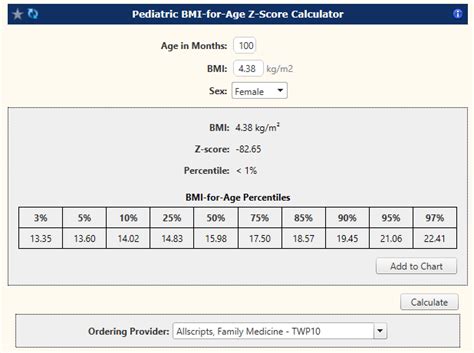 Galen ECalcs Calculator Pediatric BMI For Age Z Score Calculator