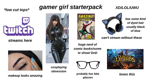 Gamer Girl Starterpack Rstarterpacks Starter Packs Know Your Meme