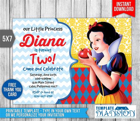 21 Snow White Party Invitations Png Us Invitation Template