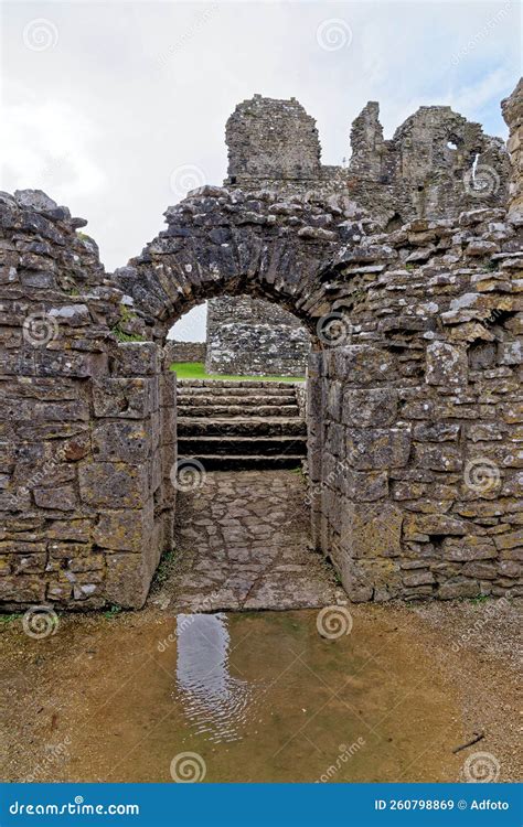 Ruins Of Ogmore Castle In Vale Of Glamorgan River Stock Image Image