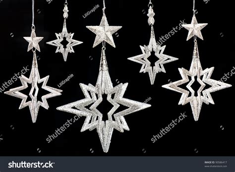 Group Shiny Silver Stars On Black Stock Photo 90586417 Shutterstock