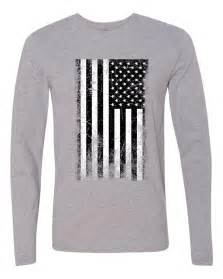 American Flag Distressed Black And White Mens Long Sleeve T Shirt Ebay