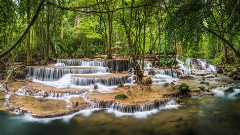Waterfall Kanjanaburi Thailand River Jungle Forest Wallpaper 2500x1411 485690 Wallpaperup