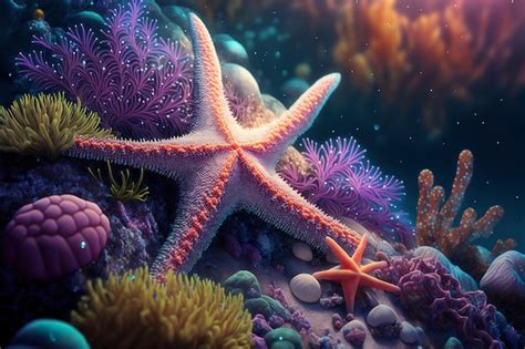 Premium Photo Sea Stars Underwater Landscape Colorful Marine Life