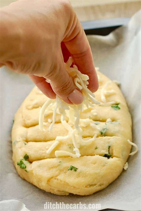 Flatten the dough to about 3/4 inch tall, about 7 inches in diameter. Cheesy Keto Garlic Bread - only 1.5g net carbs and naturally gluten free