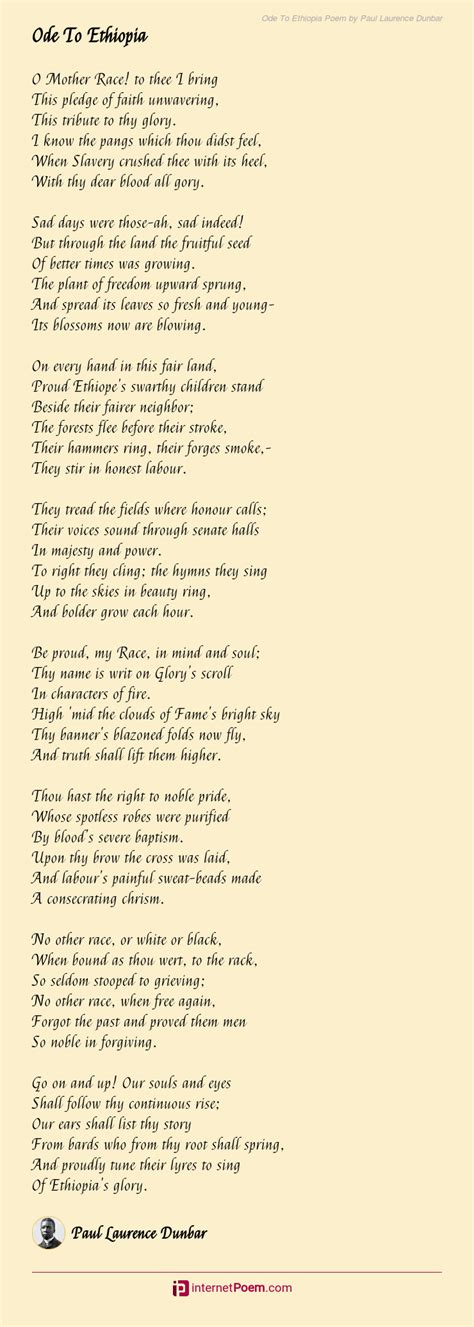 Ode To Ethiopia Poem Rhyme Scheme