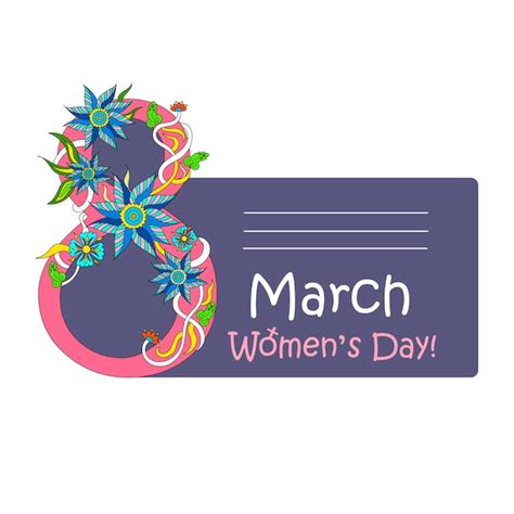 Premium Vector 8 March Womens Day Greeting Card Template With