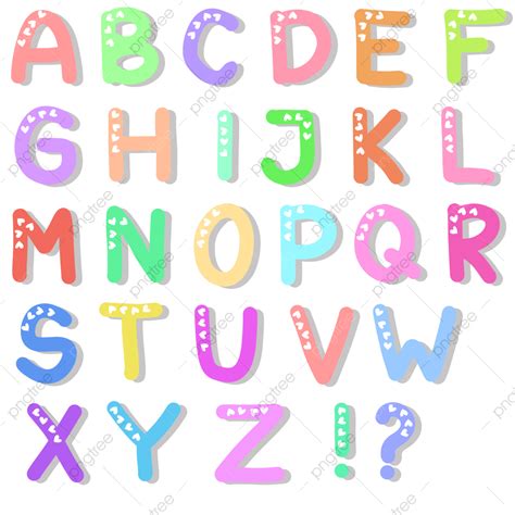 Alfabeto Colorido Com Coração PNG Alfabeto Colorido Alfabeto