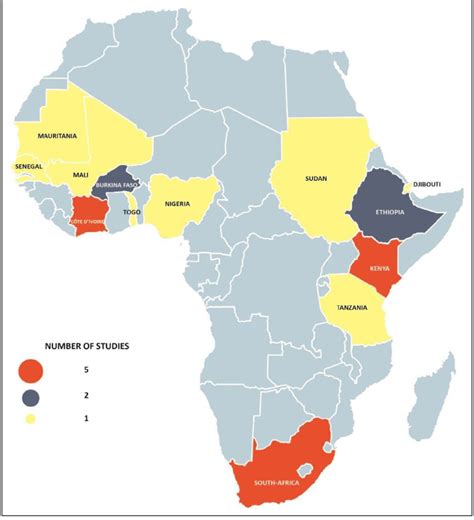 Sites And Number Of Studies On Acs In Sub Saharan Africa Available On