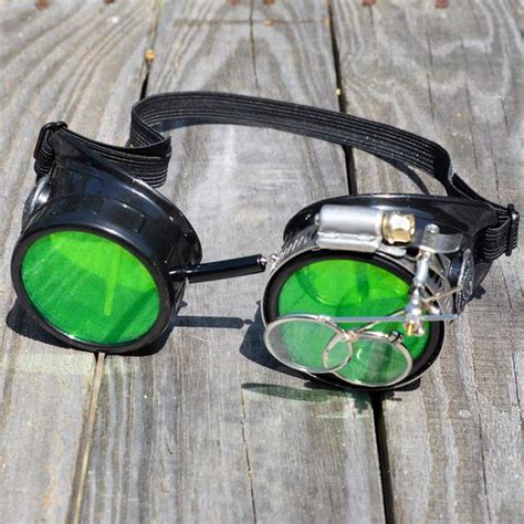 Steampunk Goggles Airship Captain Mad Scientist Time Traveler Cyber Rave Punk Optic Conductors