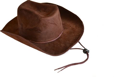 Childrens Dark Brown Felt Cowboy Hat With Drawstring Brown One Size