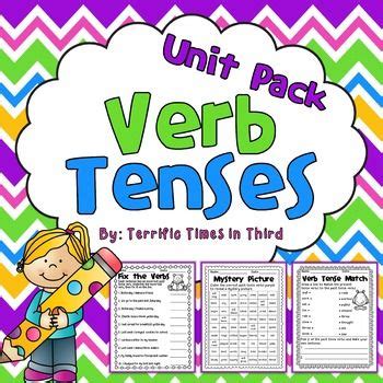 Verb Tenses Unit Printables For Past Present And Future Bilingual Activities Grammar