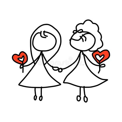 Hand Drawing Cartoon Happy Couple Wedding Stock Illustration Illustration Of Cartoon Girl