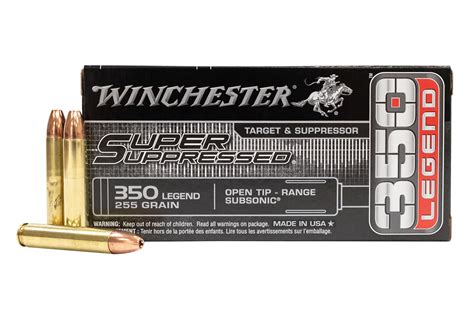 Winchester 350 Legend 255 Gr Open Tip Range Subsonic Super Suppressed