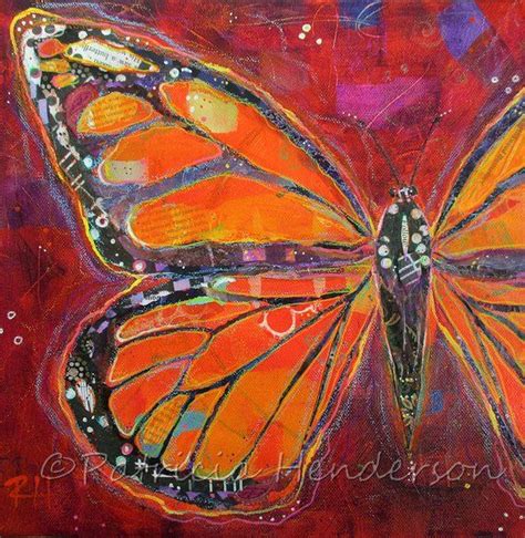 Winging It Original Mixed Media And Paper Collage Monarch Butterfly