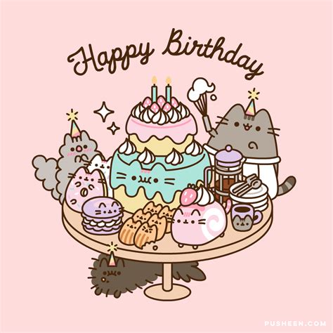 Pusheen Birthday With Boba Tea Pusheen Birthday Pusheen Cat Pusheen