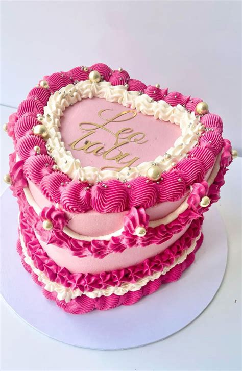 70 Cake Ideas For Birthday Any Celebration Pink Heart Lambeth Cake