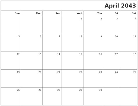 May 2043 Free Online Calendar