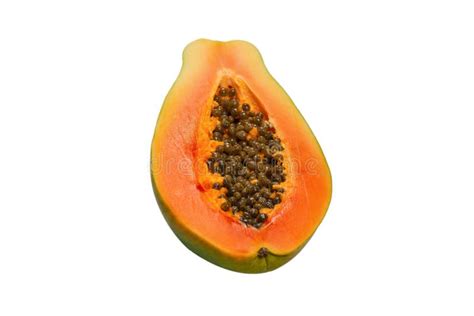 Fruta De La Papaya Aislada En Un Fondo Blanco Fruta Tropical Medio