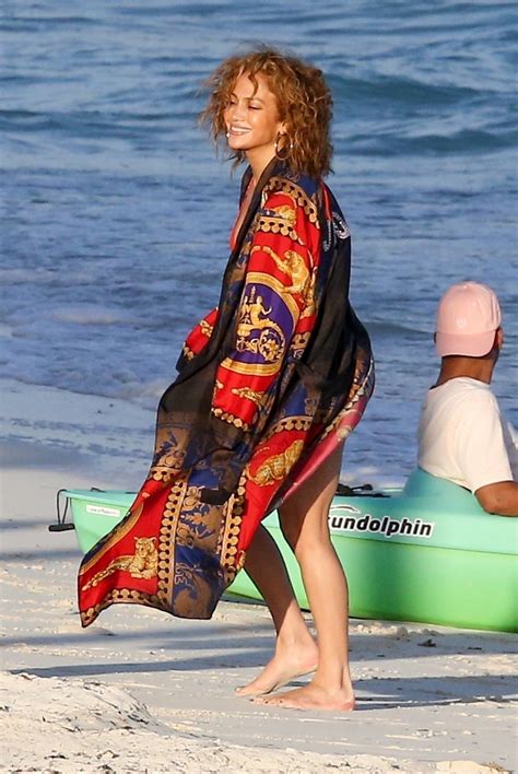 Jennifer Lopez In A Red Bikini At A Beach In Turks And Caicos Gotceleb